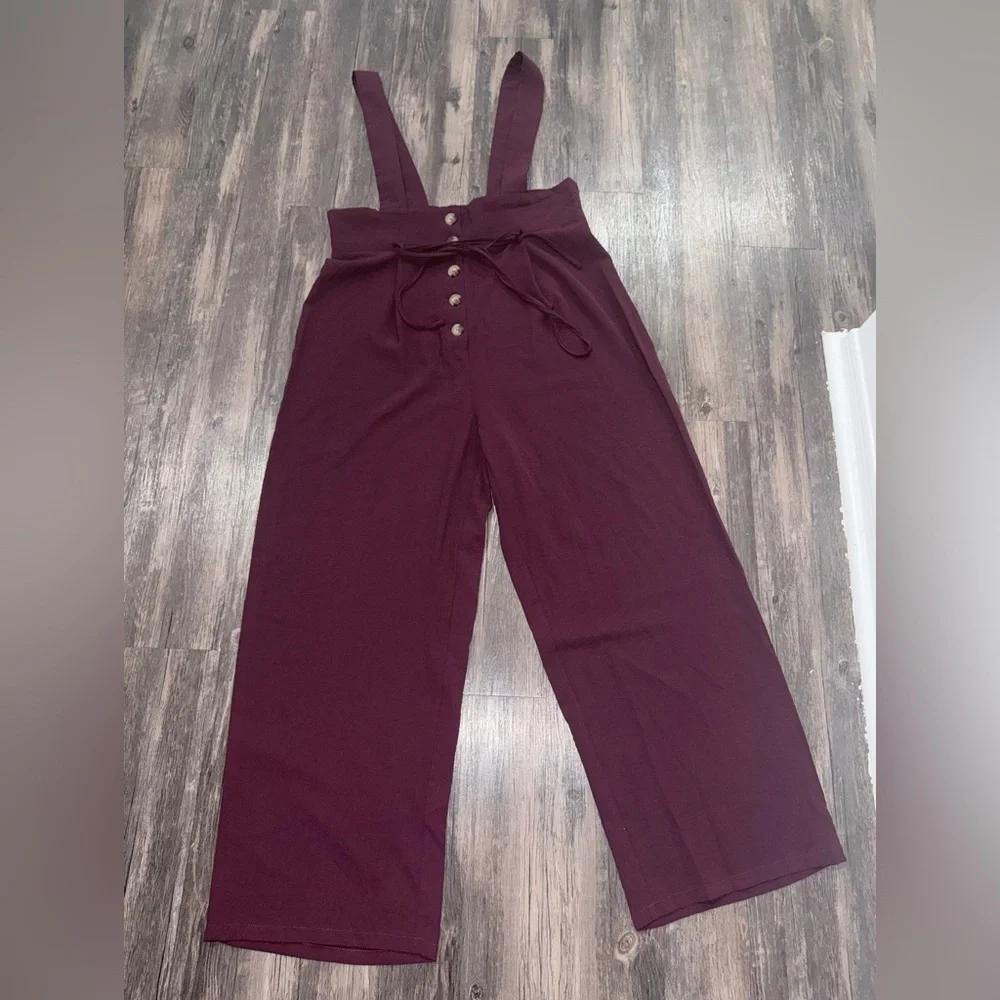 SHEIN Calvaya Jumpsuit with Wide Leg, Front Buttons and Belt, Plus Size